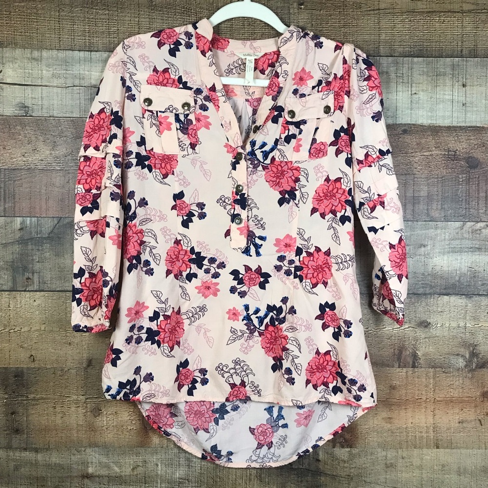 Matilda Jane floral ruffle popover blouse